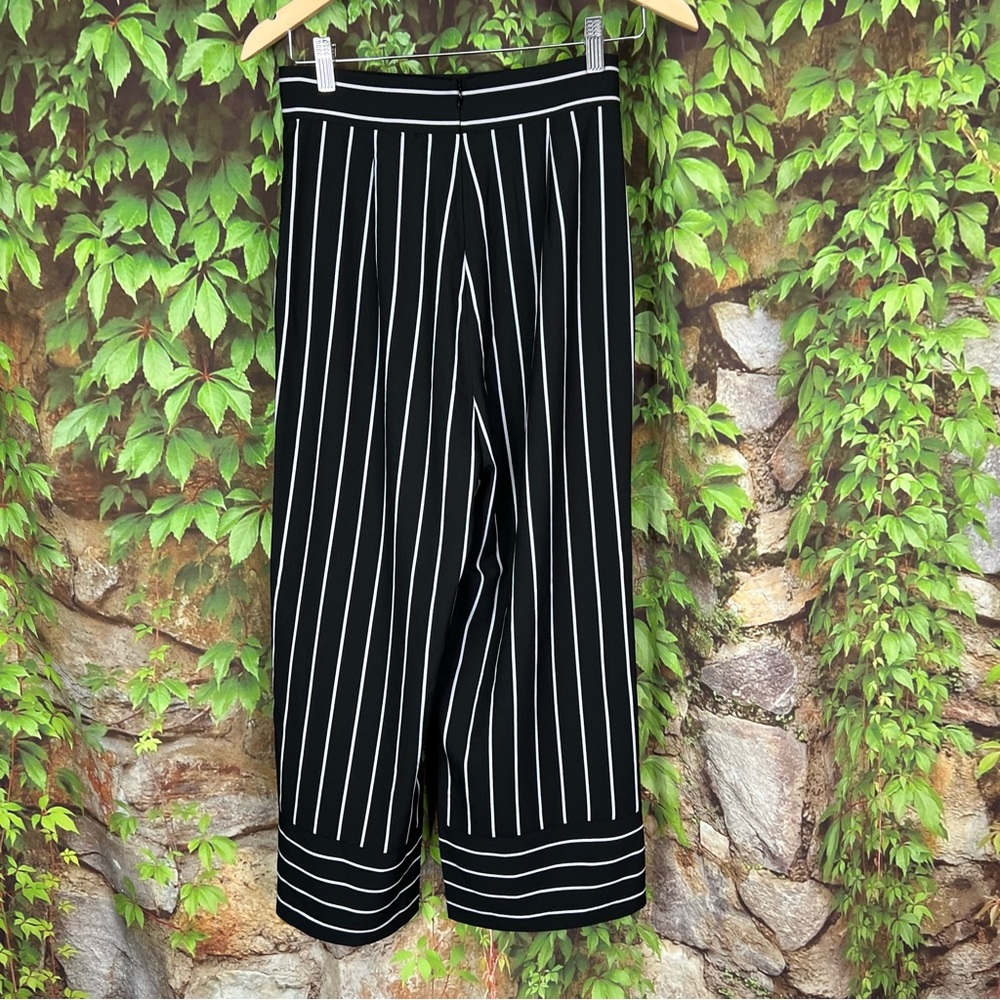 BB DAKOTA BY STEVE MADDEN Black and White Striped Wide Leg Pants, 2 - Picture 4 of 9